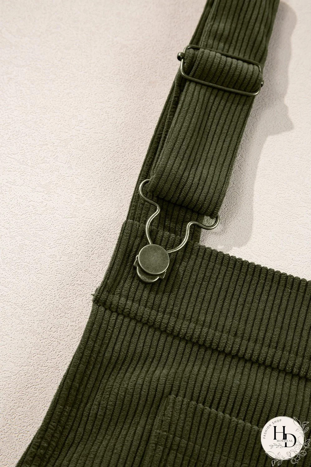 Women's Olive Green Corduroy Mini Dress