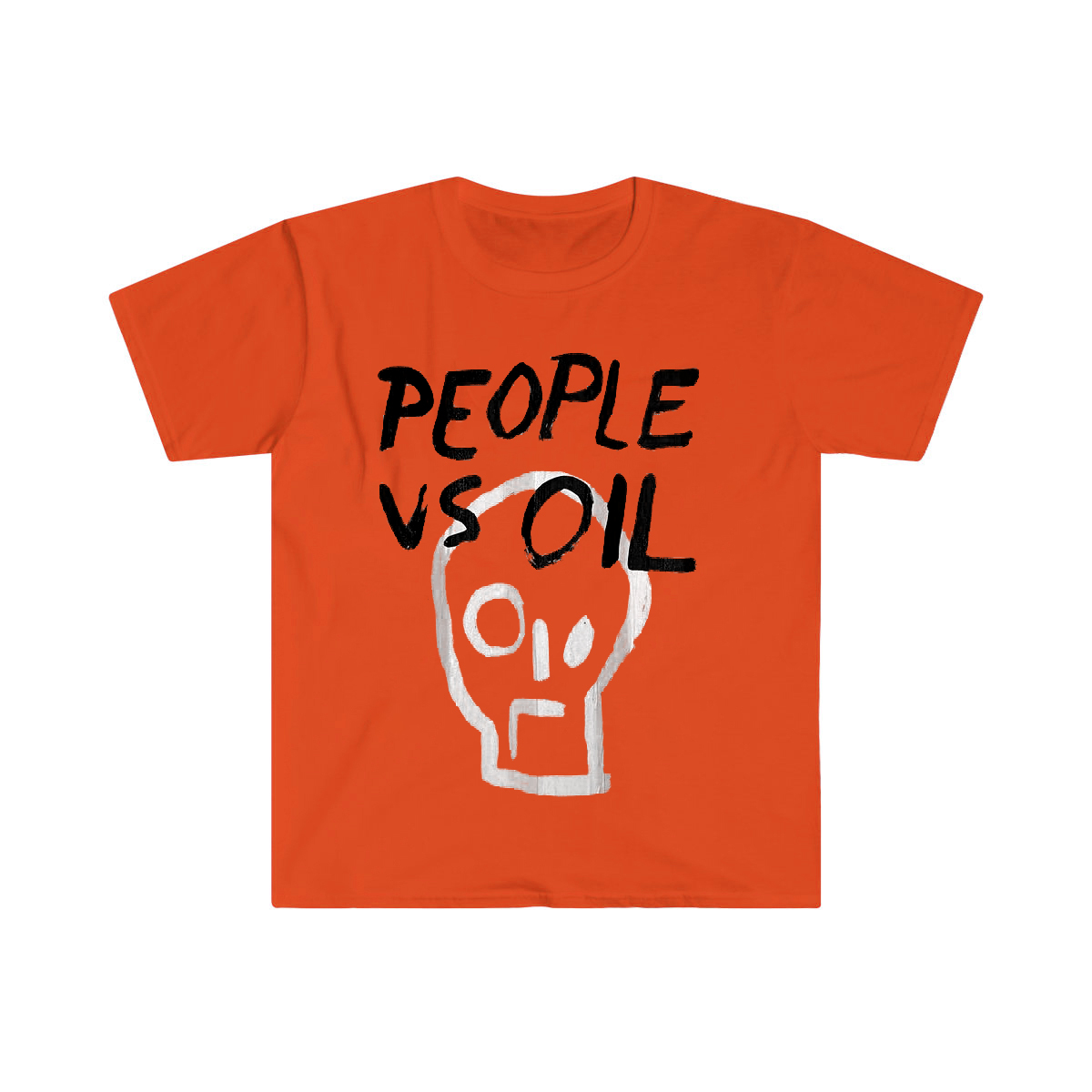People Vs Oil Print Cotton Short Sleeve Base T-Shirt