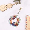 1pc DIY Flower Letter Diamond Painting Double-Sided Keychains