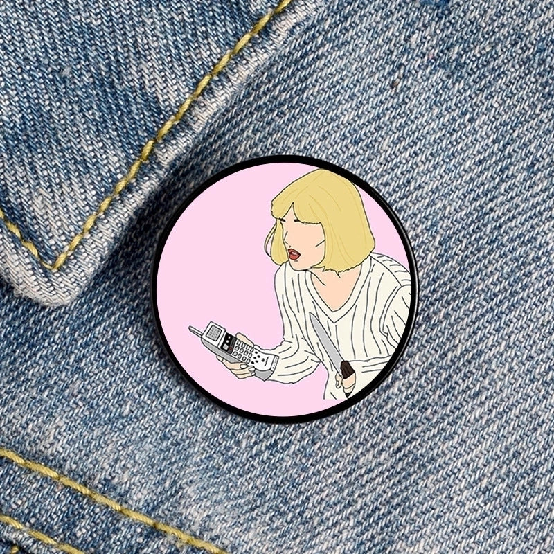 Cartoon Style Pin Cartoon Character Heart Shape Alloy Mixed Materials Unisex Brooches