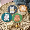 8pcs DIY Cartoon Cat Diamond Painting Acrylic Coasters
