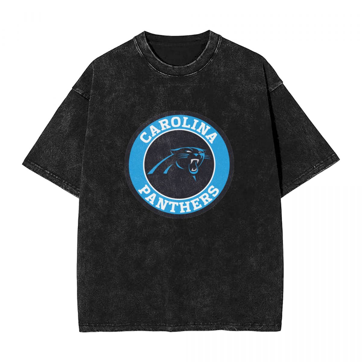 Carolina Panthers Circle Logo Printed Vintage Men's Oversized T-Shirt