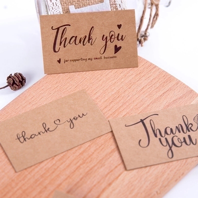 200 Pieces Kraft Paper 300g Thank-you Card Decorative Card