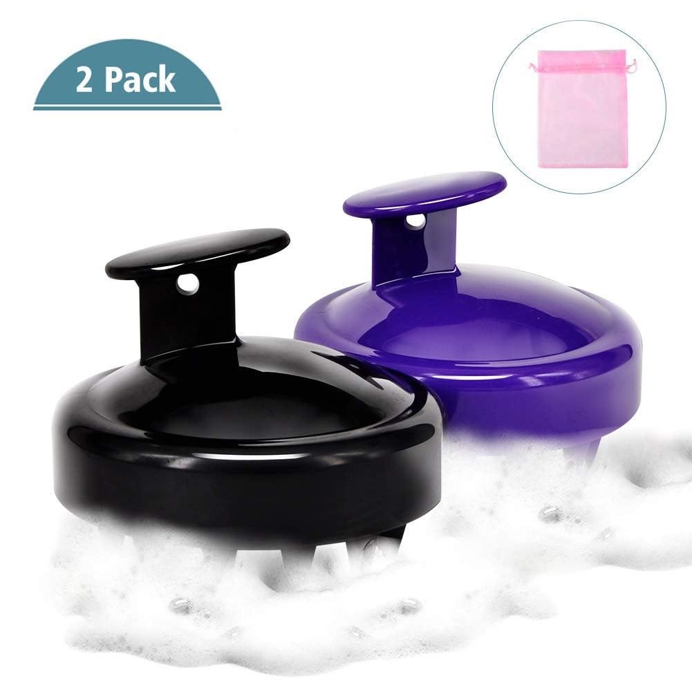(2 Pack) Shampoo Brush | Hair Scalp Massager, Chialstar Soft Silicone Scalp Care Brush [Wet & Dry] Perfect