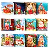 12Pcs DIY Diamond Painting Greeting Card with Envelopes&Tools Diamond Painting Greeting Card Set Multi Purpose Creative Birthday & Thanksgiving Card Kit