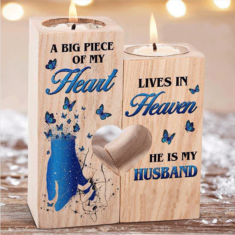My Husband Lives In Heaven Memorial - Candle Holder