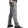 Men's Durable Multi-pocket Work Pants, Tactical Straight-leg Design, Suitable for Hiking and Casual Wear, Black Polyester, Loose Fit with Internal Zipper, Suitable for Outdoor Adventures
