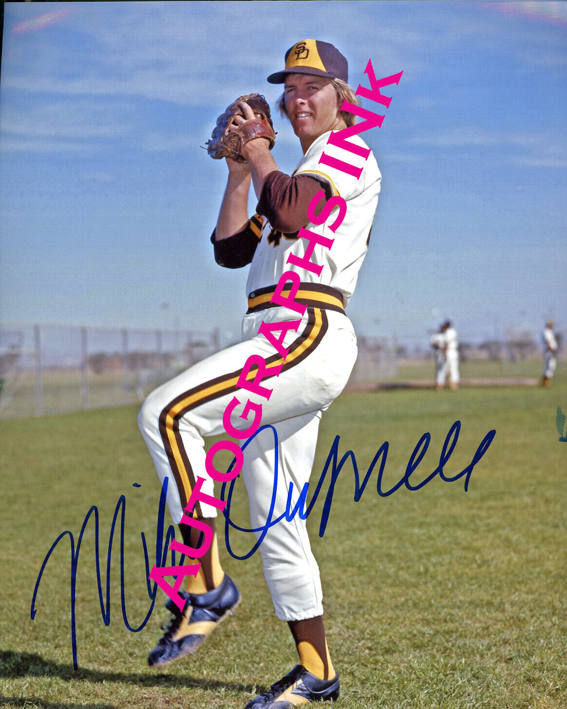 Mike Dupree autographed 8x10 San Diego Padres Topps Vault