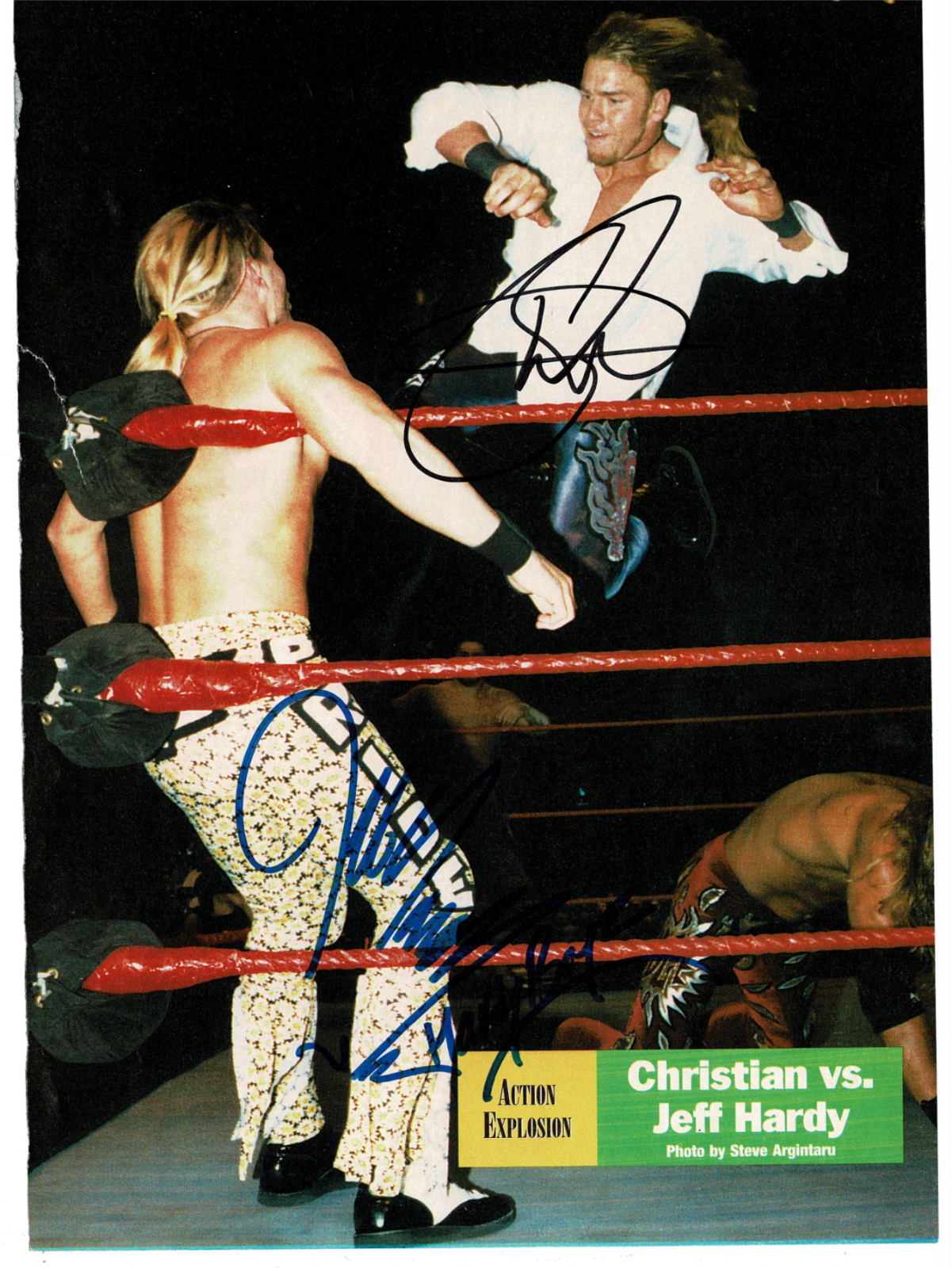 Christian Cage & Jeff Hardy signed autographed magazine Photo Poster painting! AMCo 13521