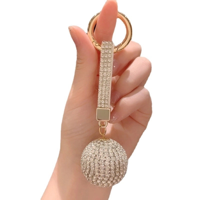 Luxurious Minimalist Classic Style Ball Alloy Rhinestone Women’s Bag Pendant Keychain