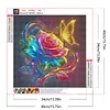 Diamond Painting -5D Full Round Drill Neon Rose Butterfly(40x40cm-Box Packagin)