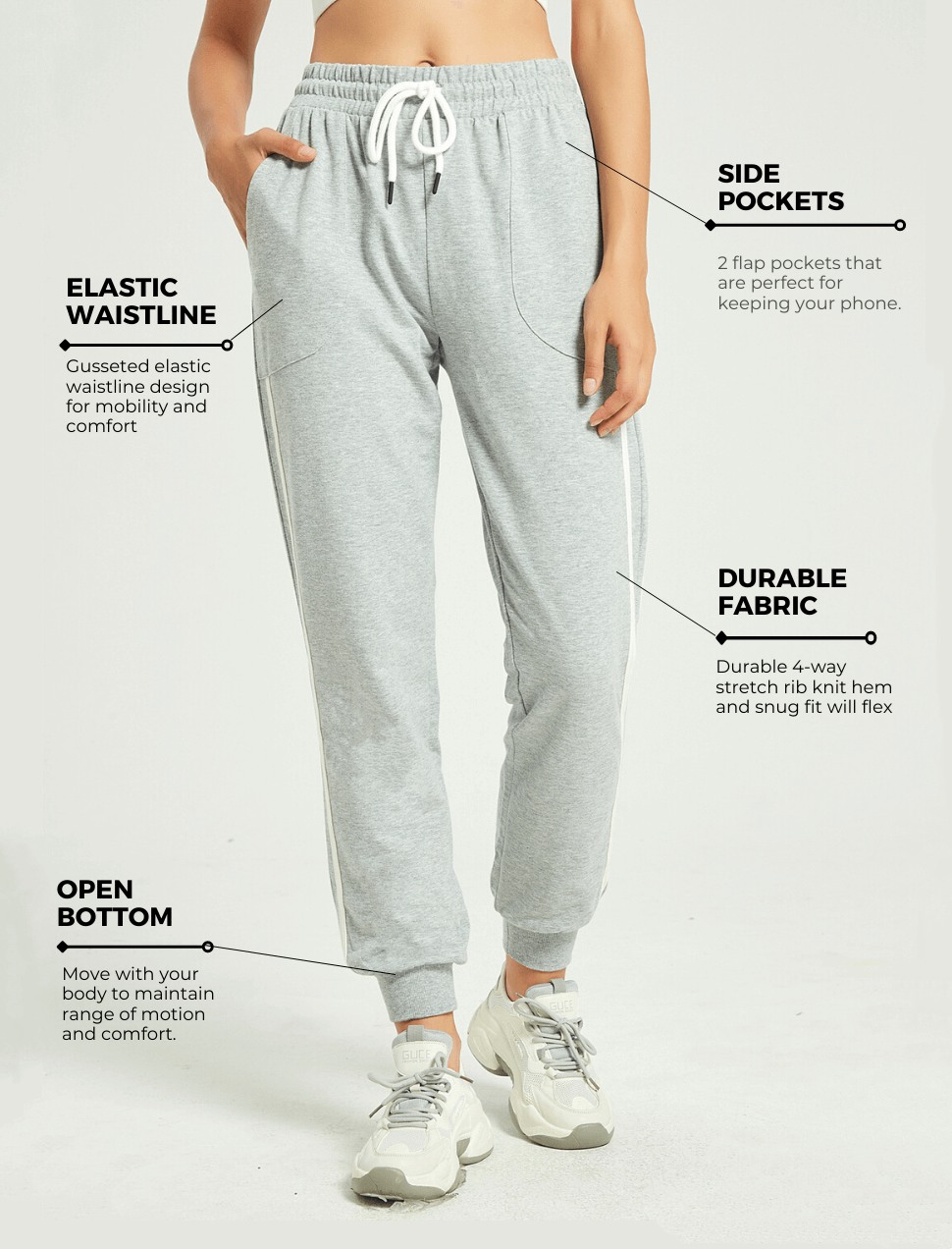 Women Workout Sweatpants with Pockets Running Joggers  Lounge Workout Lightweight Legging Sweat Pants