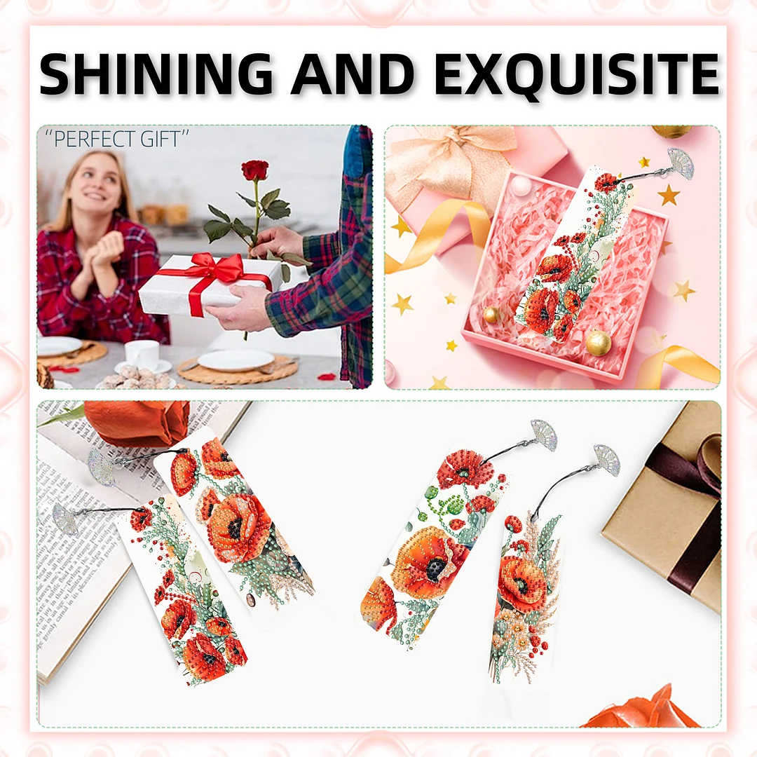 12Pcs Flowers and Birds DIY Diamond Painting Bookmarks for Reading Enthusiasts