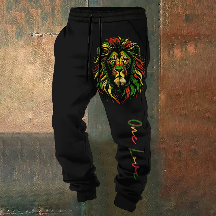 Wearshes ONE LOVE Lion Print Sports Pants