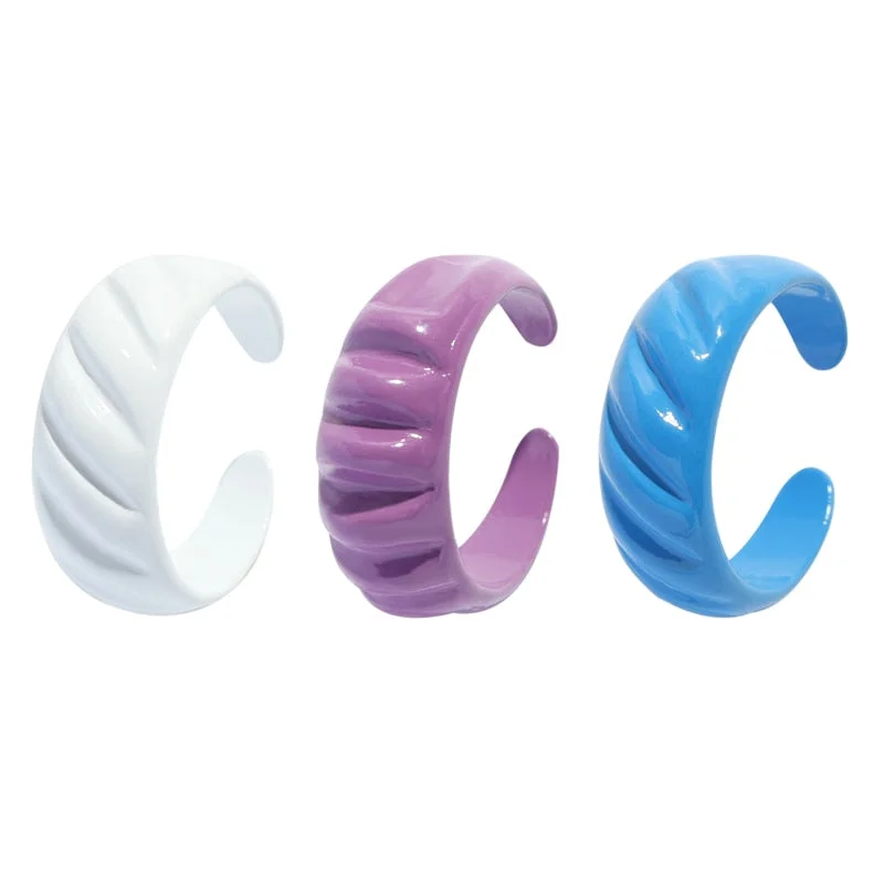 Dvacaman 2021 New Trendy Colorful Dripping Oil Resin Rhinestone Geometric Rings Hand-Painted Open Rings for Women Party Jewelry