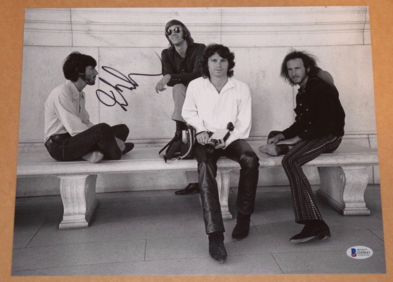 John Densmore Signed Autographed 11x14 Photo Poster painting THE DOORS Drummer Beckett BAS COA