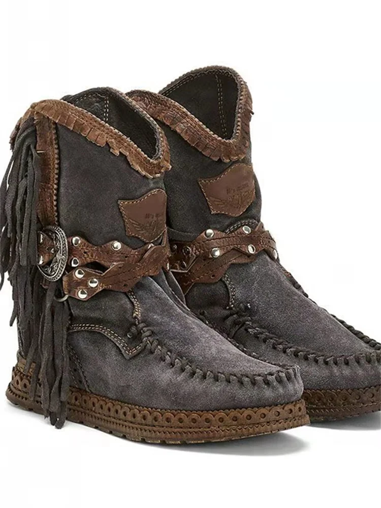 Vintage Tassels Soft Cozy Ankle Boots