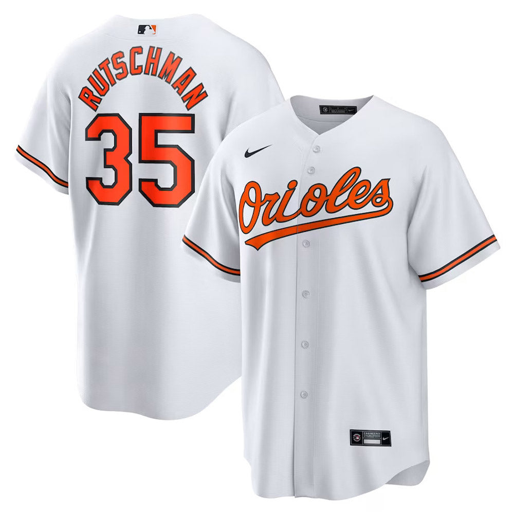 Men's Baltimore Orioles Adley Rutschman Cool Base Replica Home Jersey - White mysite