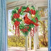 Diamond Painting Christmas Cardinal Wall Decor Wreath Pendant