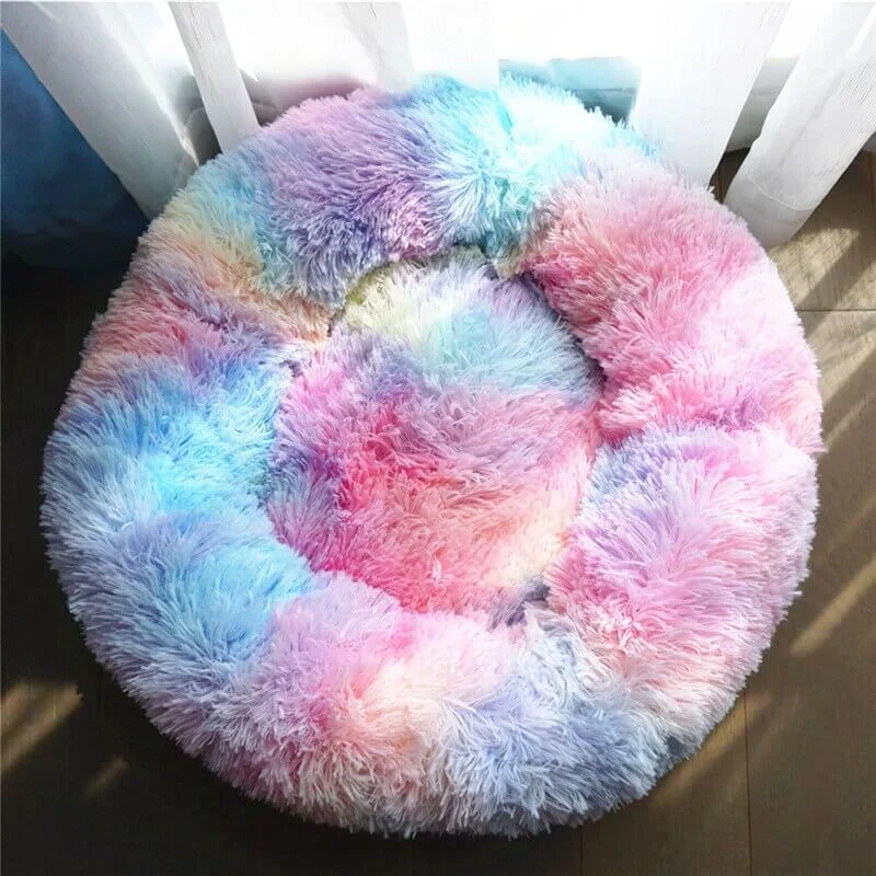 Rainbow Colors of Donut Pet Bed for Dog & Cats