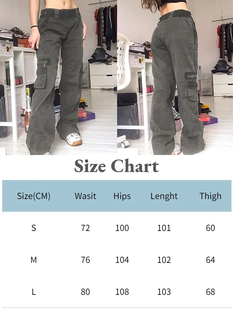 Jacuqeline 2022 Print Denim Y2K Cargo Pants Woman Low Rise Baggy Jeans Straight Long Trouser Women Clothing Fairy Grunge Vintage