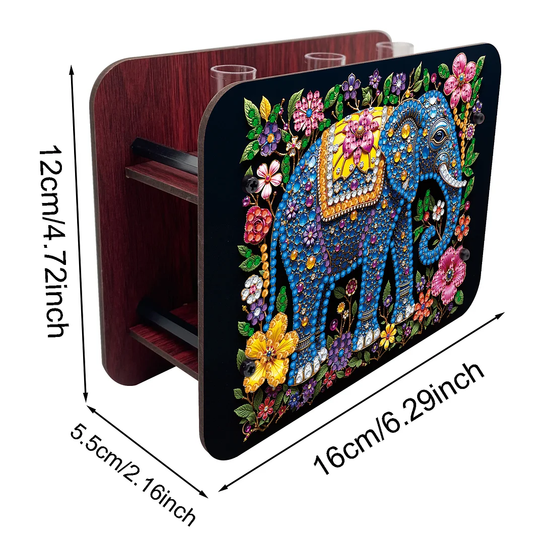 Gem Elephant DIY Diamond Painting Wooden Tube Vase for Adults Gift Home Decor