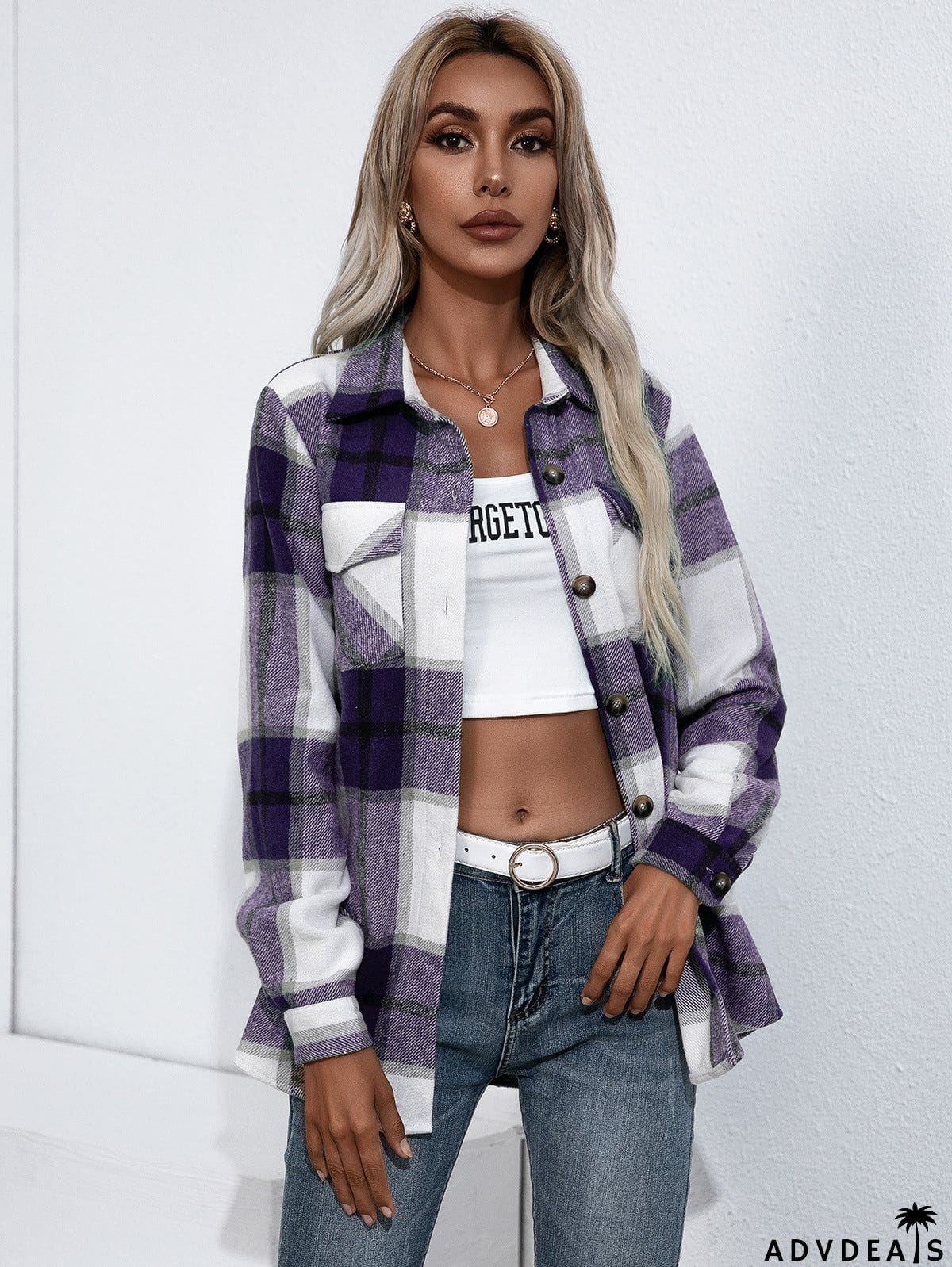 Plaid Button Up Flannel Shirt