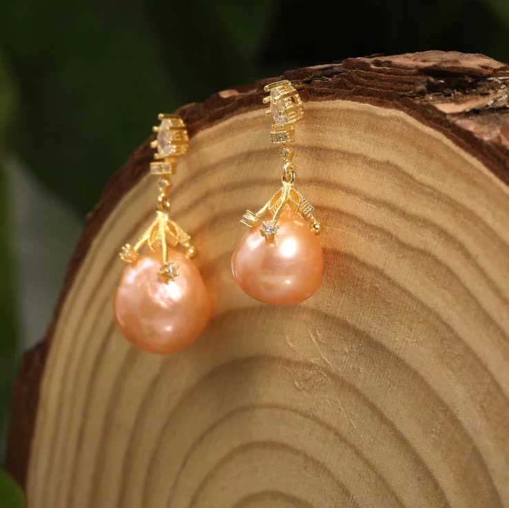 Natural Shaped Baroque Pearl Symphony Earrings