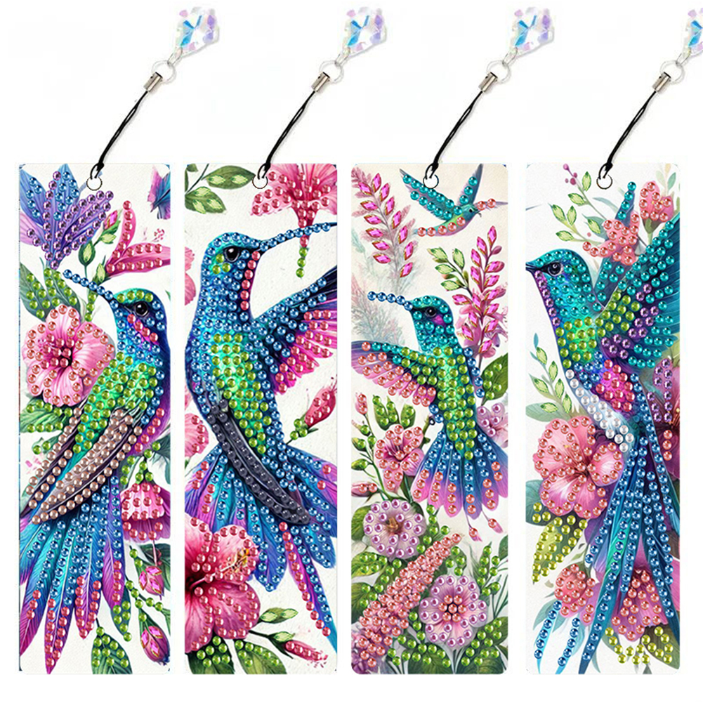 4Pcs Diamond Painting Bookmarks Diamond Art Bookmarks for Book Lovers (Bird)