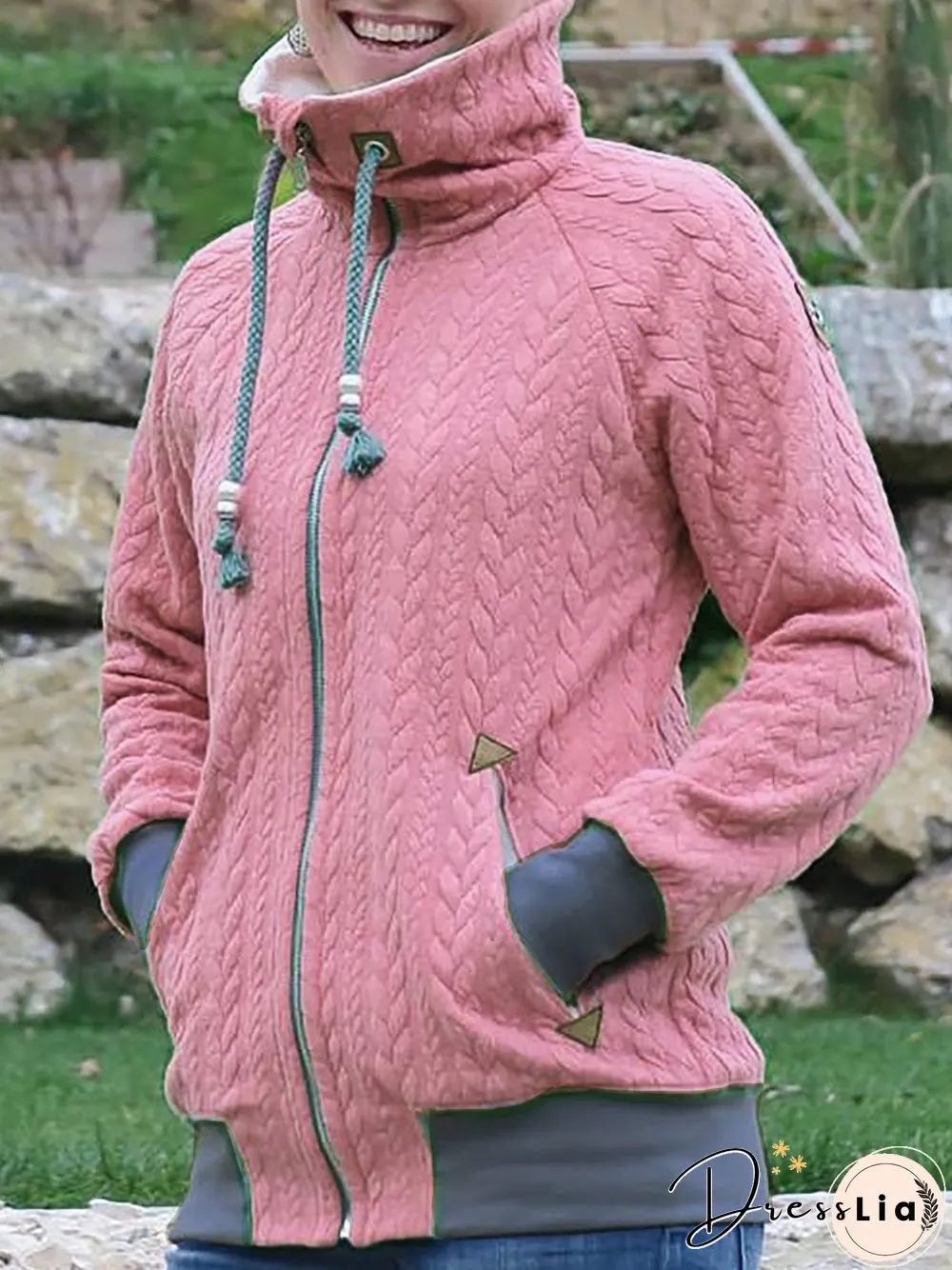 Casual Plain Autumn Acrylic Daily Casual Long sleeve Loose Jacket for Women