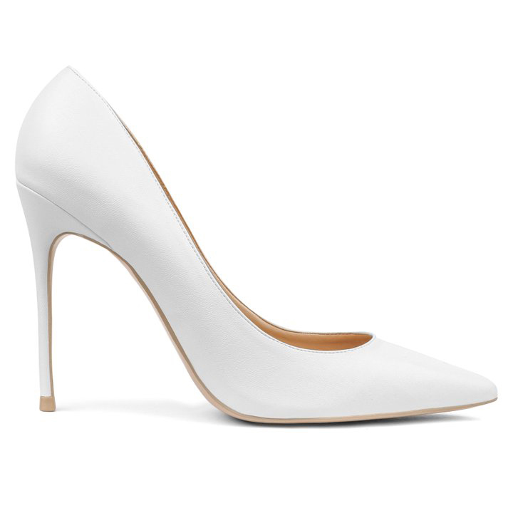 3.94“ Women's Pointy Toe Middle Heels Party Wedding Pumps Matte Shoes-MERUMOTE