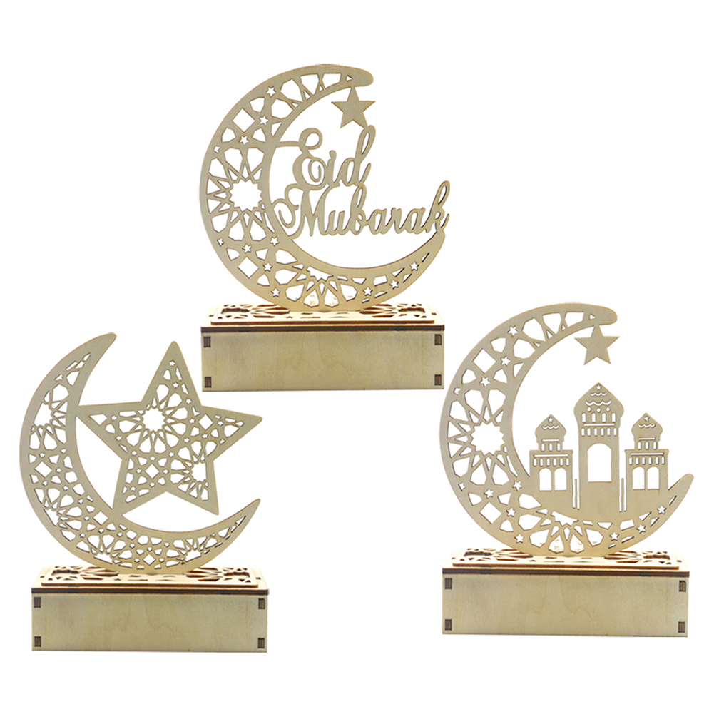 

Hollow Moon Pattern LED Light Wooden Ramadan EID Mubarak Islam Muslim Craft, Jm01874, 501 Original