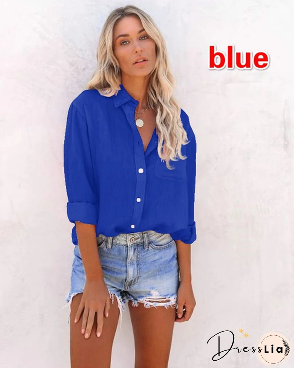 Women's Fashion Cotton Clothing Casual Long Sleeve Blouse with Pocket Pure Color Loose V-neck Tops Ladies Autumn and Winter Plus Size Clothes Buttoned Lapel Shirts XS-8XL