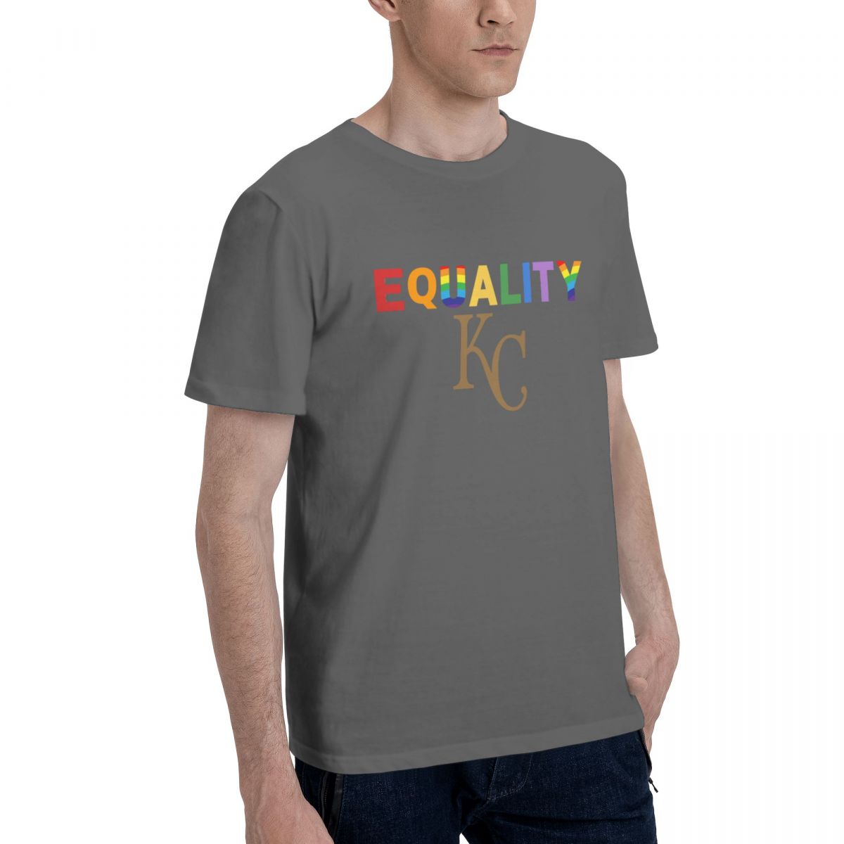 Kansas City Royals Rainbow Equality Pride Cotton T-Shirt Men's