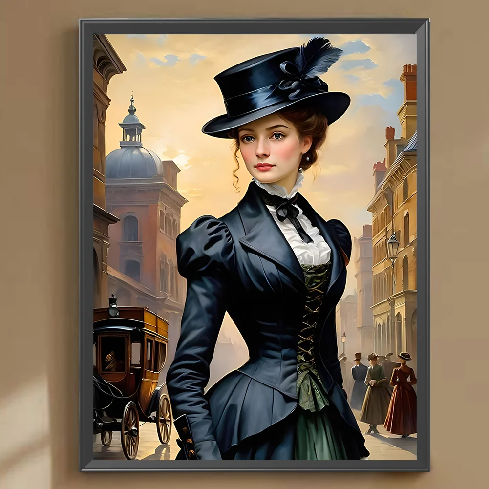 Diamond Painting - Full Round Drill - Elegant Lady(Canvas|30*40cm)