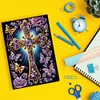 5D Diamond Painting Notebook 50 Pages A5 Diamond Art Diary Book (Purple Cross)