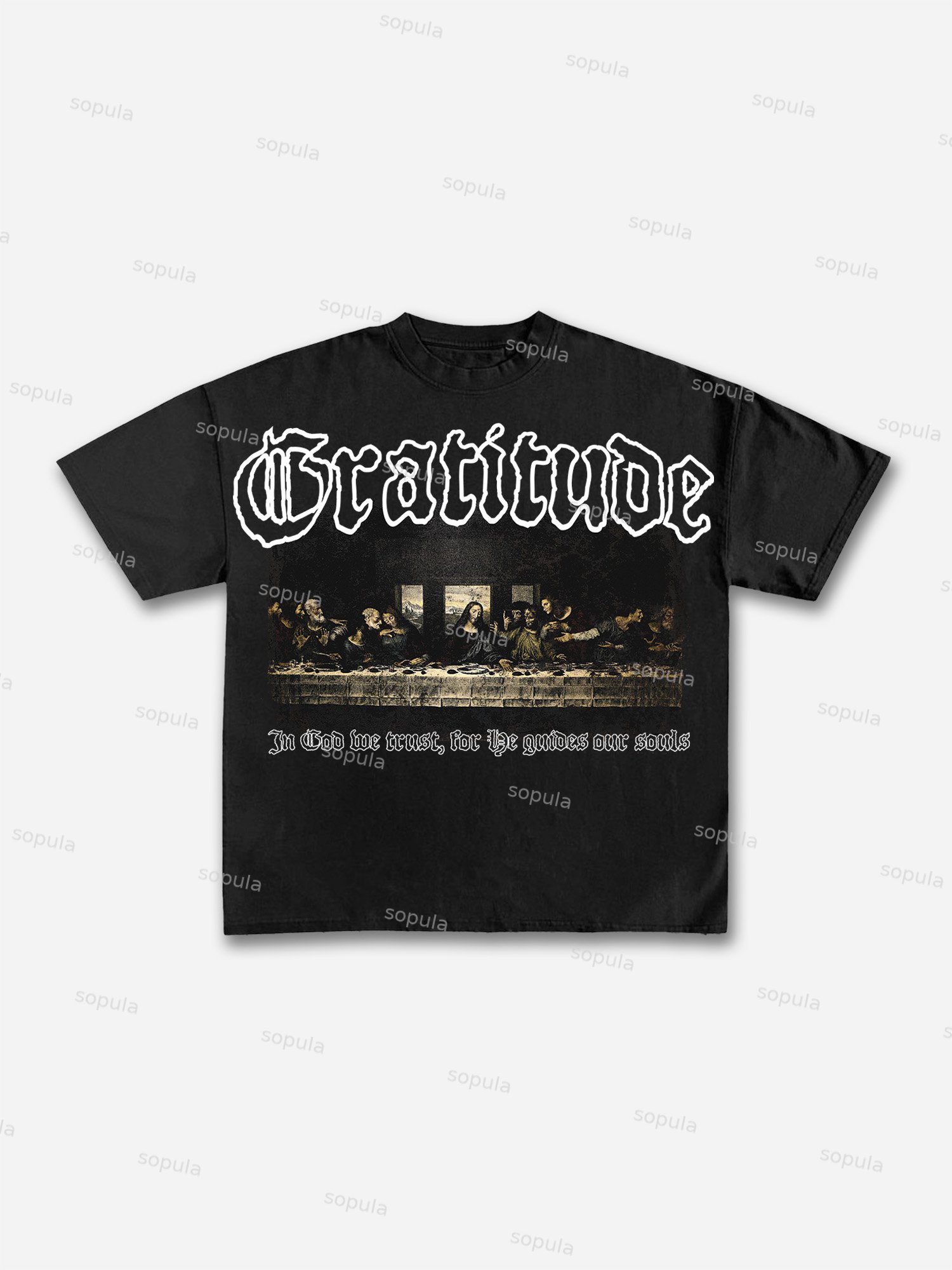 The Last Supper Vintage Graphic Cotton T-shirt - Sopula｜Premium Graphic Tees & Graphic Clothing