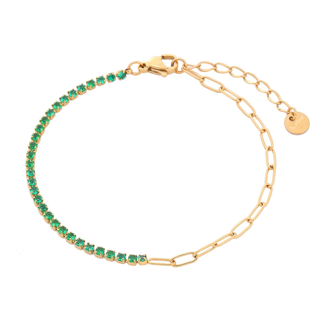 Rainbow Color Fine Diamond Titanium Steel Bracelet