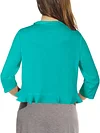 Chic Solid Color Open Front Cardigan with Flirty Ruffle Trim - Lightweight 3/4 Sleeve for Women - Perfect Casual Wear, Spring to Fall Fashion