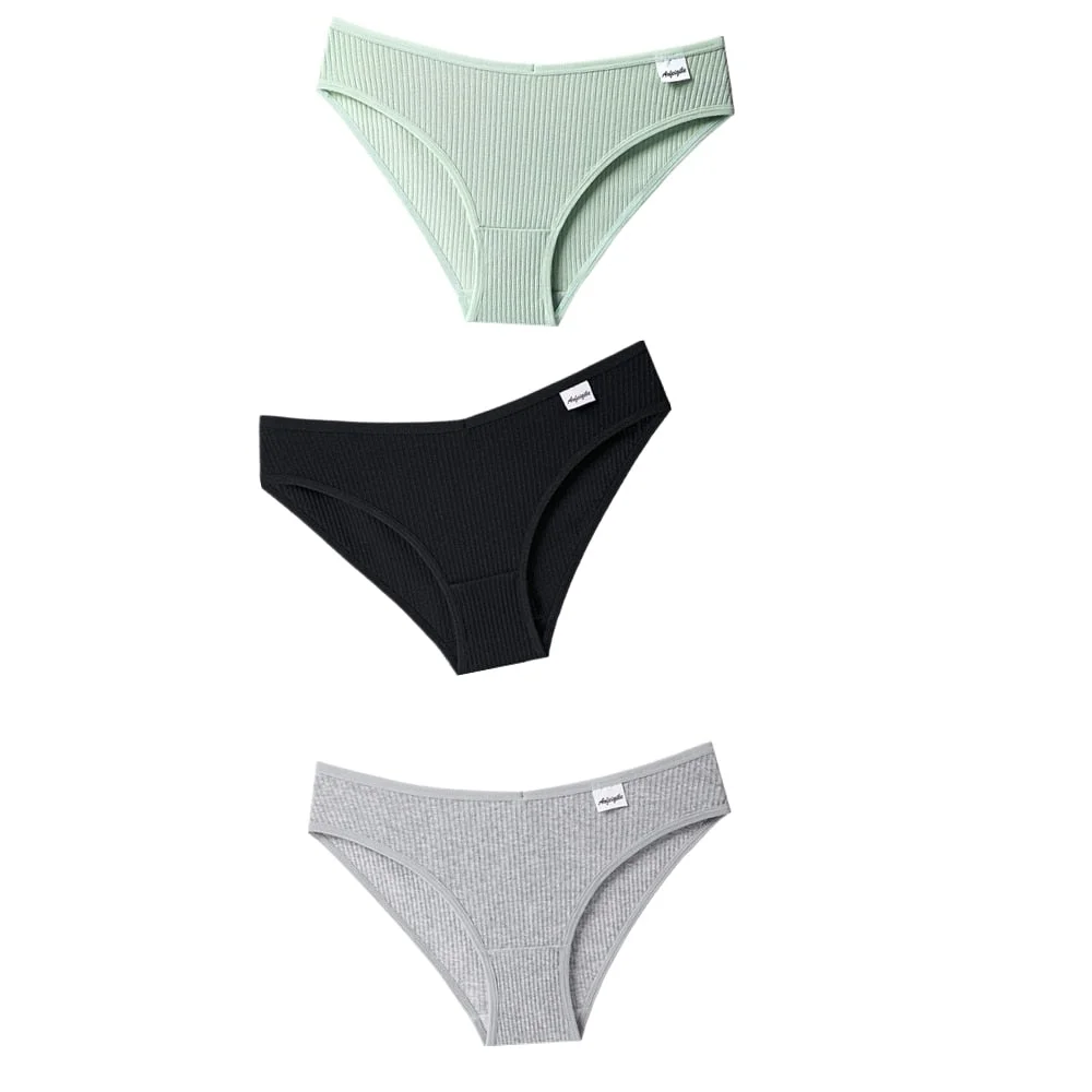 3Pcs Women's Panties Cotton Underwear Seamless Sexy V Waist Briefs Girl Low-Rise Soft Panty Women Underpants Female Lingerie New