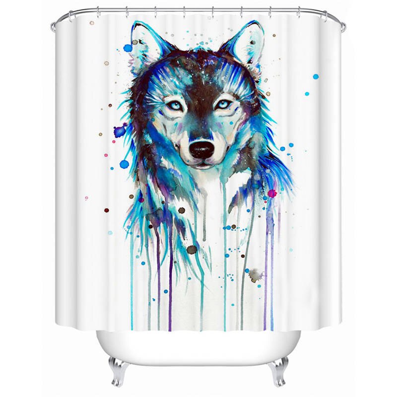

Ice Wolf - Print Shower Curtain, 180*200cm, 501 Original