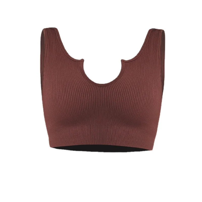 Seamless solid color sports bra