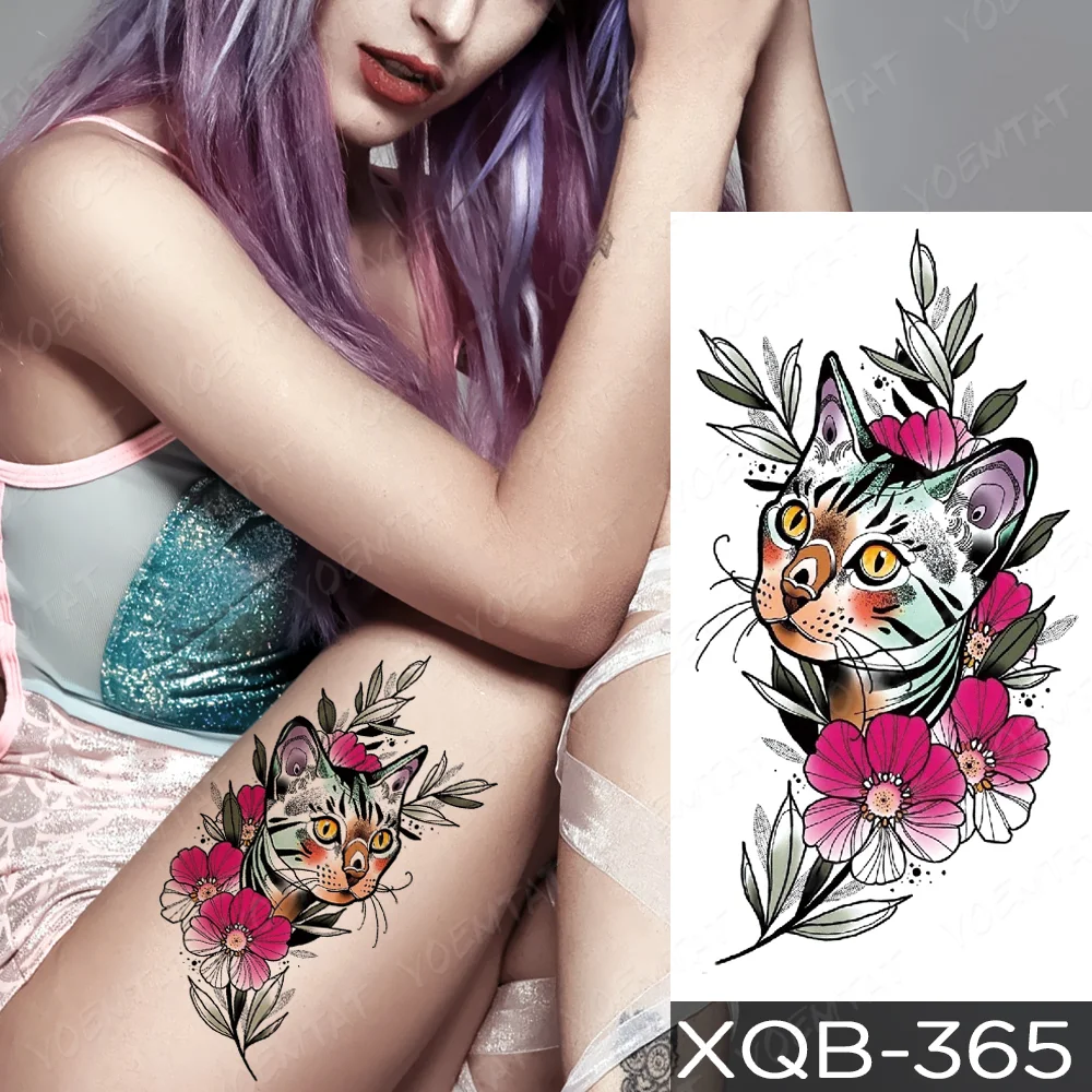 Sdrawing Sdrawing Temporary Sleeve Arm tattoo Sticker Lion Clock Tiger Gear Skeleton Rose tattoos Body Art Fake tatoo Men Women Black
