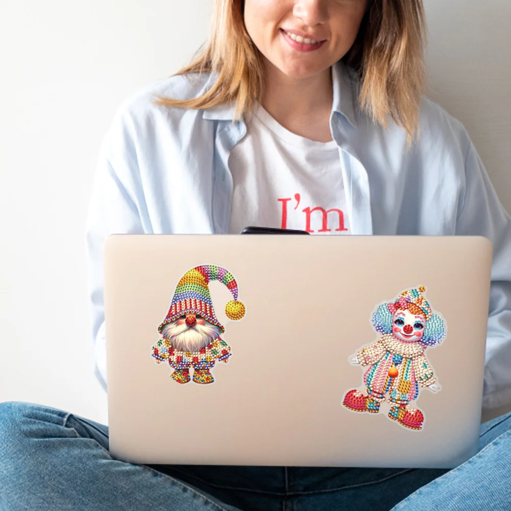 8Pcs 5D Diamond Painting Sticker Kit Diamond Art Stickers for Adults (Circus)