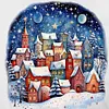 Diamond Painting -DIY Round Drill Snow Town(40x40cm)