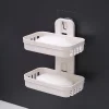 Wall Hanging Soap Box Drain Soap Holder Bathroom Accessories Suction Cup Soap Dish Tray Soap Dish for Bathroom Soap Container