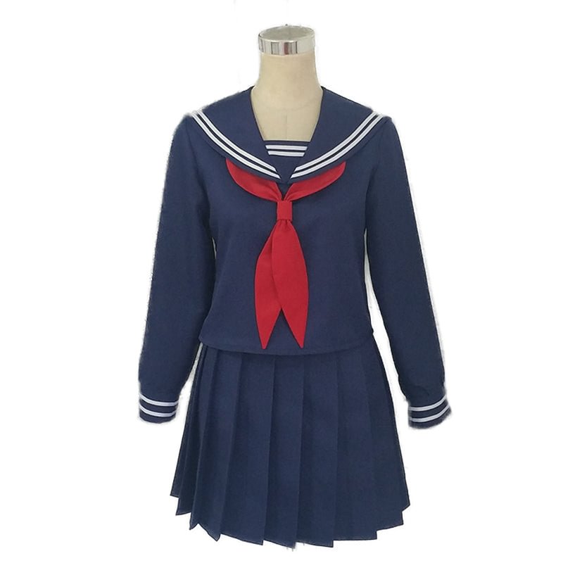 Deep Blue Long Sleeves Sailor Uniform Cosplay Costume