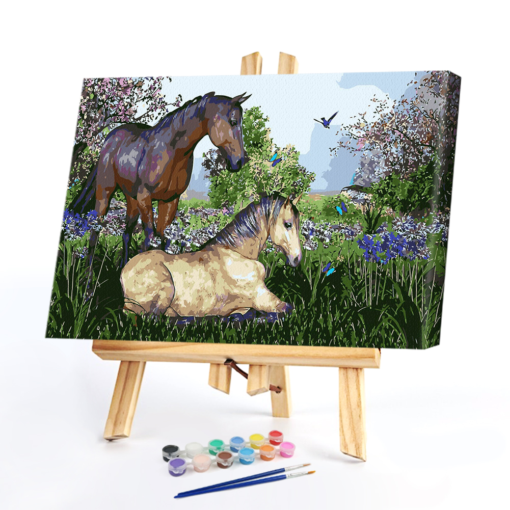

40*50CM Paint By Numbers-Two Horses Animal, 501 Original