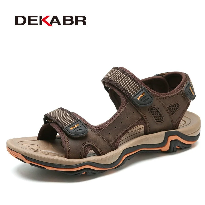 DEKABR High Quality Summer Men Sandals Real Leather NonSplit Soft Comfortable Men Shoes New Fashion Men Casual Shoes Size 39~45