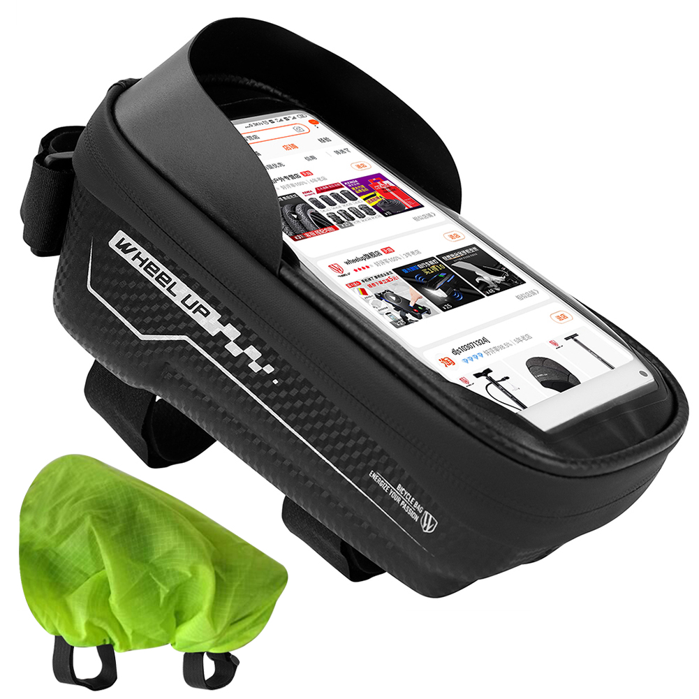 

WHEEL UP 1.5L Bicycle Front Top Tube Touch Screen Phone Bag with Rain Cover, 501 Original